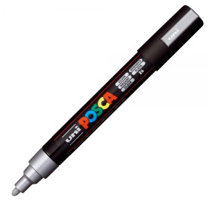 Marker acrilic posca PC-5M argintiu 26