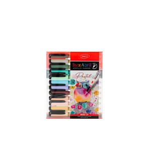 Marker acrilic varf pensula daco pastel set 12 MK506/12P