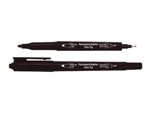 Marker permanent cu 2 capete Spree, negru Marker permanent cu 2 capete Spree, negru