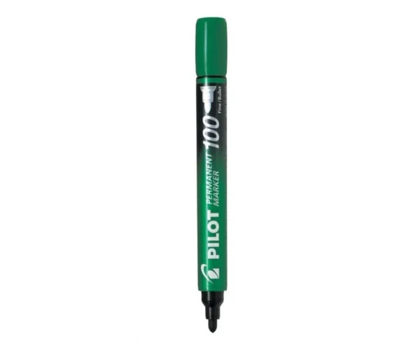 Marker permanent Pilot 100 cu vârf rotund, verde Marker permanent Pilot 100 cu vârf rotund, verde