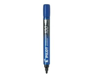 Marker permanent Pilot P100 cu vârf rotund, albastru