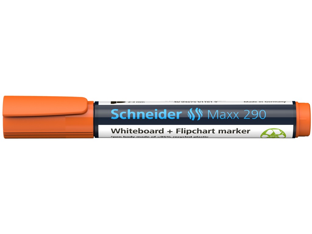 Marker whiteboard + flipchart 290 Schneider portocaliu Marker whiteboard + flipchart 290 Schneider portocaliu