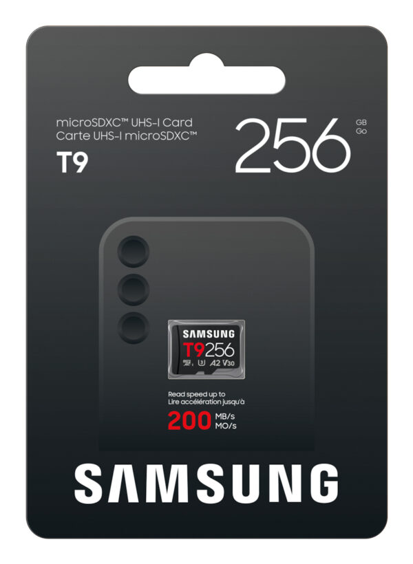 SAMSUNG T9 microSD memory card 256GB up to 200MB/s read and 130MB/s write "MB-MH256T/WW" SAMSUNG T9 microSD memory card 256GB up to 200MB/s read and 130MB/s write "MB-MH256T/WW"