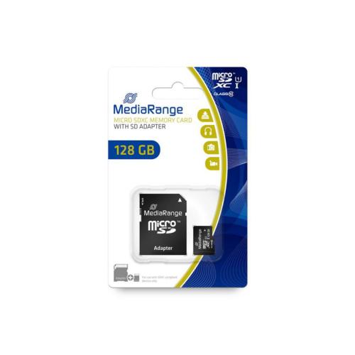 MediaRange Micro SDXC 128GB UHS-1 Class 10 with SD adapter "MR945" MediaRange Micro SDXC 128GB UHS-1 Class 10 with SD adapter "MR945"