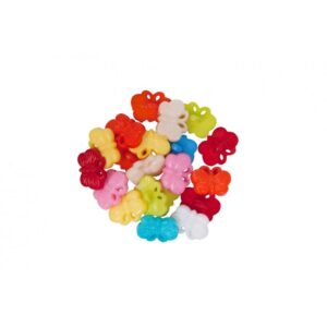 Nasturi fluture din plastic Colorarte, diverse culori, 10 mm, set 20 buc