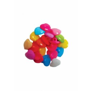 Nasturi inimă din plastic Colorarte, diverse culori, 12 mm