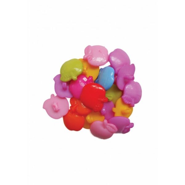 Nasturi mere din plastic Colorarte A642, diverse culori, 15 mm, set 20 buc