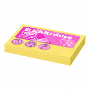 Notes adeziv 75x100 galben ErichKrause, 100 foi
