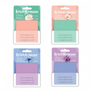 Notes adeziv din plastic ErichKrause Pastel Bloom 75 x 75 mm, 50 foi
