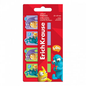 Notes adeziv ErichKrause Jolly Friends 25 x 67 mm, 80 file