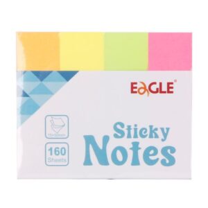 Notes adeziv index Eagle 659-4N, 160 coli, 15 x 50 mm, 4 culori neon