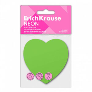 Notes adeziv neon în formă de inimă verde ErichKrause 61726