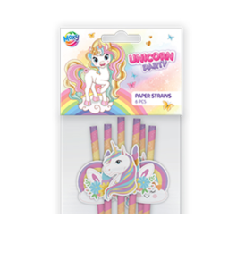 Paie de hârtie party Unicorn 19,5 cm, 6 piese, Grafix