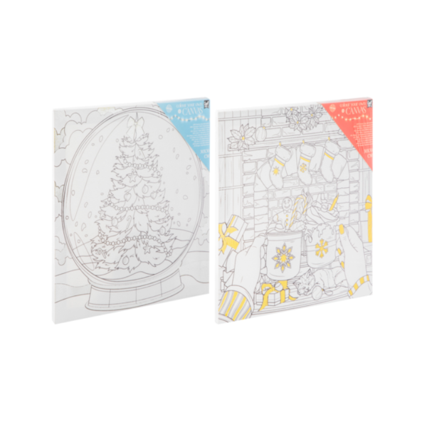 Pânză de pictat 30 x 30 cm cu 6 markere Crăciun Grafix Pânză de pictat 30 x 30 cm cu 6 markere Crăciun Grafix