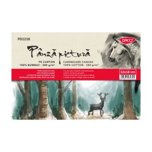 Pânză pentru pictură pe carton 12x18 cm DACO PD1218