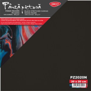 Pânză pentru pictură neagră pe șasiu 20x20 cm DACO PZ2020N