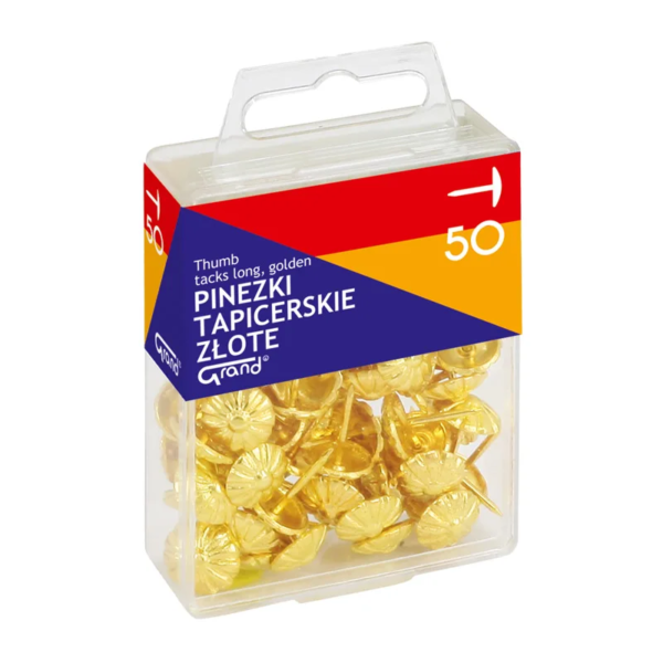 Piuneze pentru tapițerie Grand 110-1482, 15 mm, aurii, 50 bucăți Piuneze pentru tapițerie Grand 110-1482, 15 mm, aurii, 50 bucăți