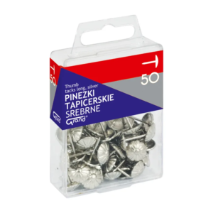 Piuneze pentru tapițerie GRAND 110-1483, 15 mm, argintii, 50 bucăți