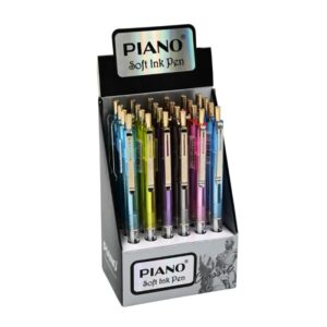Pix cu bilă CNX T-017 Piano 0,7 mm transparent cu scriere albastră