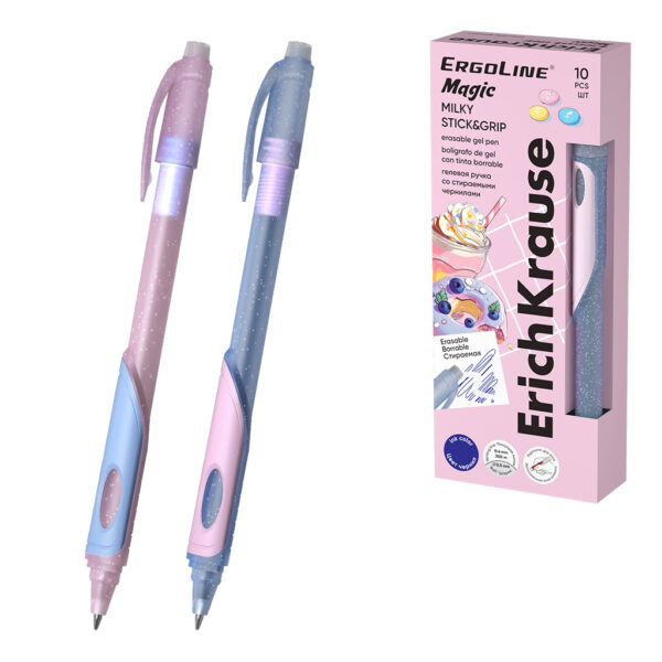 Pix cu gel cu ștergere ErichKrause ErgoLine Magic Stick&Grip Milky 0.5 Pix cu gel cu ștergere ErichKrause ErgoLine Magic Stick&Grip Milky 0.5