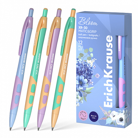 Pix retractabil ErichKrause XR-30 Matic&Grip Pastel Bloom 0,7 mm