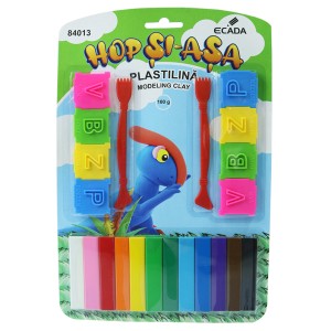 Plastilină 12 culori + forme ECADA 84013