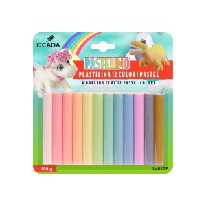 Plastilină 12 culori pastel ECADA 84012P