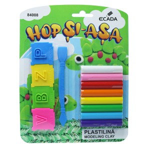 Plastilină 8 culori + forme Ecada DACO 84008