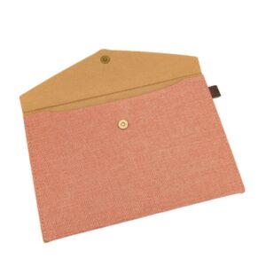 Plic cu capsă magnetică RECSTAP2316 din material textil roz, 24 x 16,5 cm