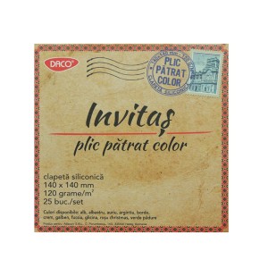 Plic pătrat color siliconic DACO PC1414A, 14 x 14 cm