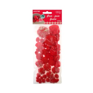 Pom pom festiv roșu DACO AD279R