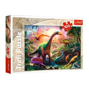 Puzzle carton 100 piese Trefl World of Dinosaurs 16277, 5+ ani