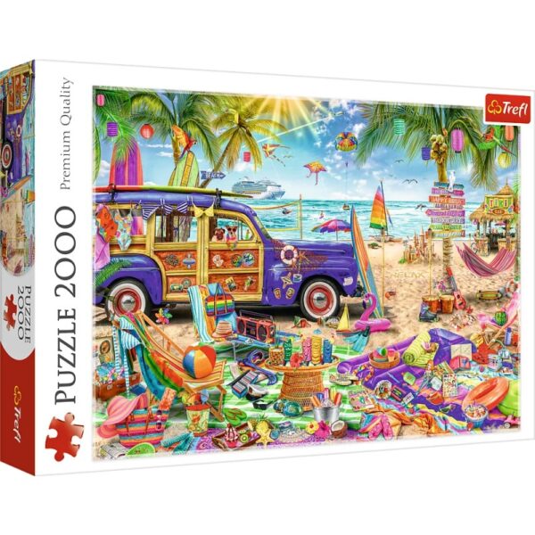 Puzzle carton 2000 piese Trefl Vacanțe pe plajă la tropice 27109