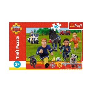 Puzzle carton 30 piese Trefl Fireman Sam 18297, 3+ ani