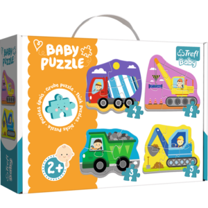 Puzzle carton 4 în 1 Trefl Baby Vehicule pe șantier 36072