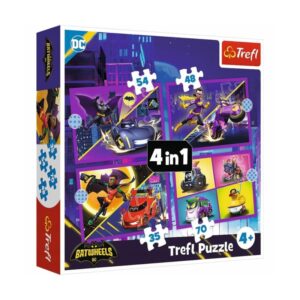 Puzzle carton 4 în 1 Trefl Batwheels 35, 48, 54, 70 piese 34658