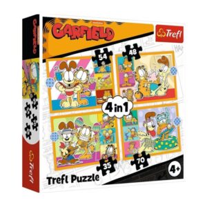 Puzzle carton 4 în 1 Trefl Garfield 34673