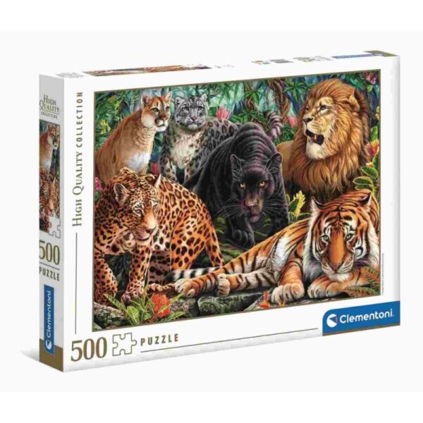 Puzzle carton 500 piese Clementoni Wild Cats 35126, 10+ ani Puzzle carton 500 piese Clementoni Wild Cats 35126, 10+ ani