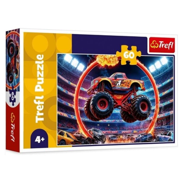Puzzle carton 60 piese Trefl Monster Truck 17404, 4+ ani