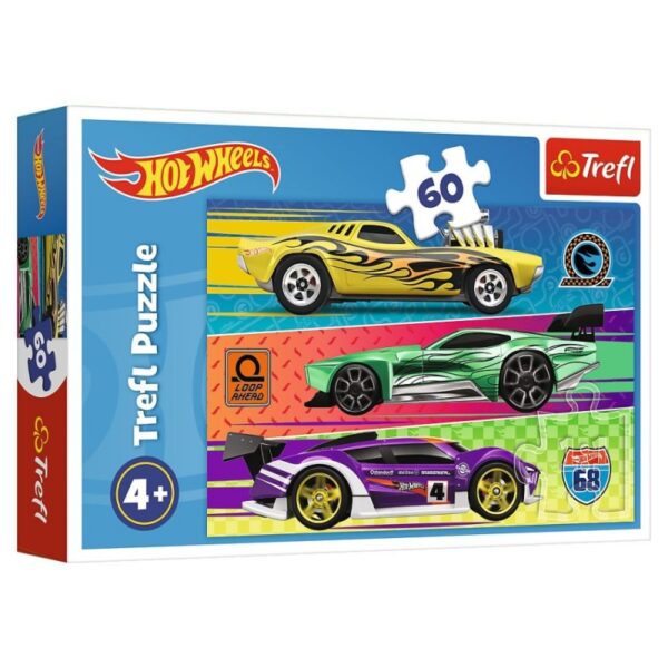 Puzzle din carton 60 piese Trefl Hot Wheels 17389