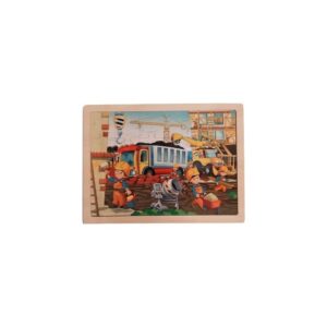 Puzzle din lemn Colorarte Șantier în lucru basculantă, 24 piese
