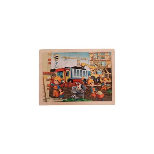 Puzzle din lemn Colorarte Șantier în lucru basculantă, 24 piese Puzzle din lemn Colorarte Șantier în lucru basculantă, 24 piese