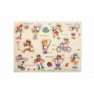 Puzzle din lemn educativ Activități sportive, 11 piese, 3+ ani, Colorarte A-3019