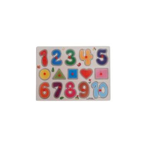 Puzzle din lemn educativ Cifre și forme, 15 piese, 3+ ani, Colorarte DX 538