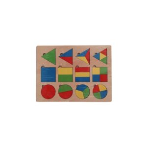 Puzzle din lemn educativ Colorarte cu figuri geometrice colorate, 30 piese