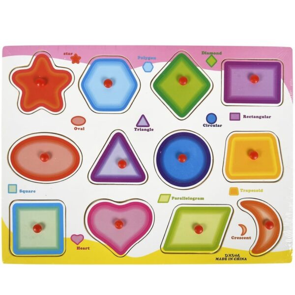 Puzzle din lemn educativ Colorarte ZKB082 cu figuri geometrice colorate, 12 piese Puzzle din lemn educativ Colorarte ZKB082 cu figuri geometrice colorate, 12 piese
