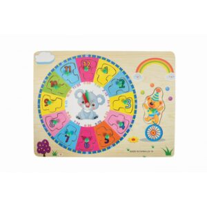 Puzzle din lemn educativ Învață ceasul Colorarte L 22-19