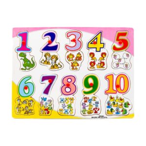 Puzzle din lemn educativ Învață cifre și animale 3+ ani Colorarte DX585