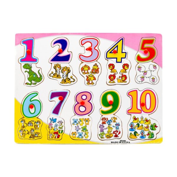Puzzle din lemn educativ Învață cifre și animale 3+ ani Colorarte DX585