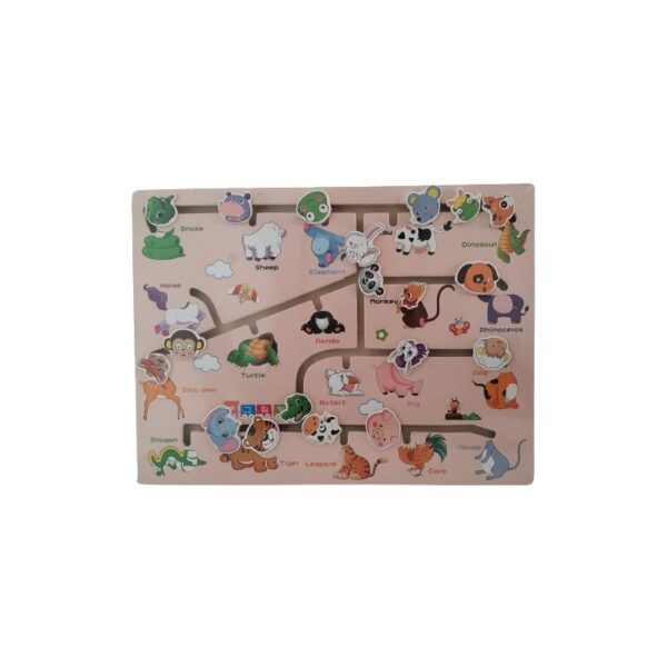 Puzzle din lemn labirint Învață animale Colorarte P3224